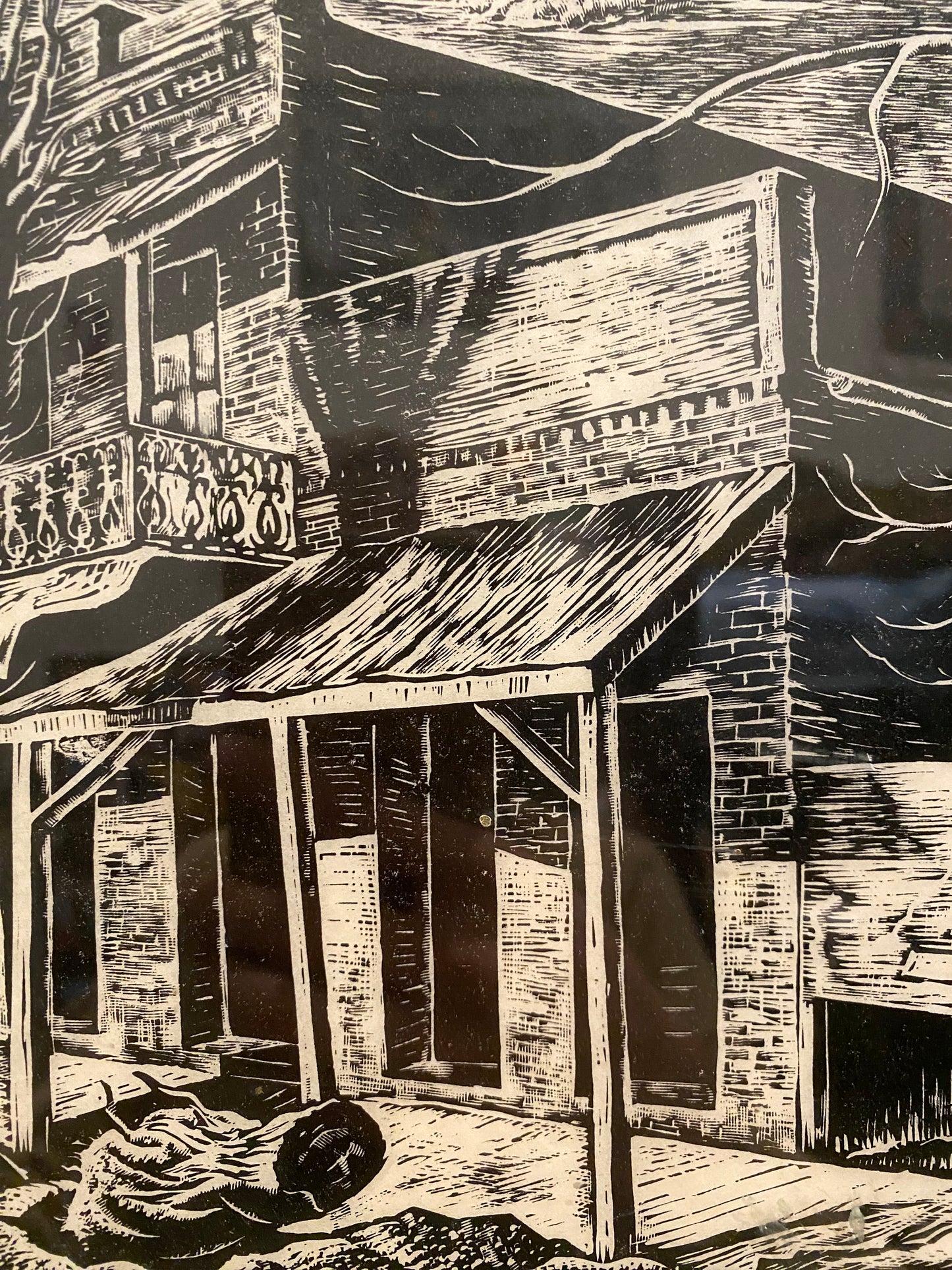 Main Street Columbia by Charles Surrendorf Block Print on Paper