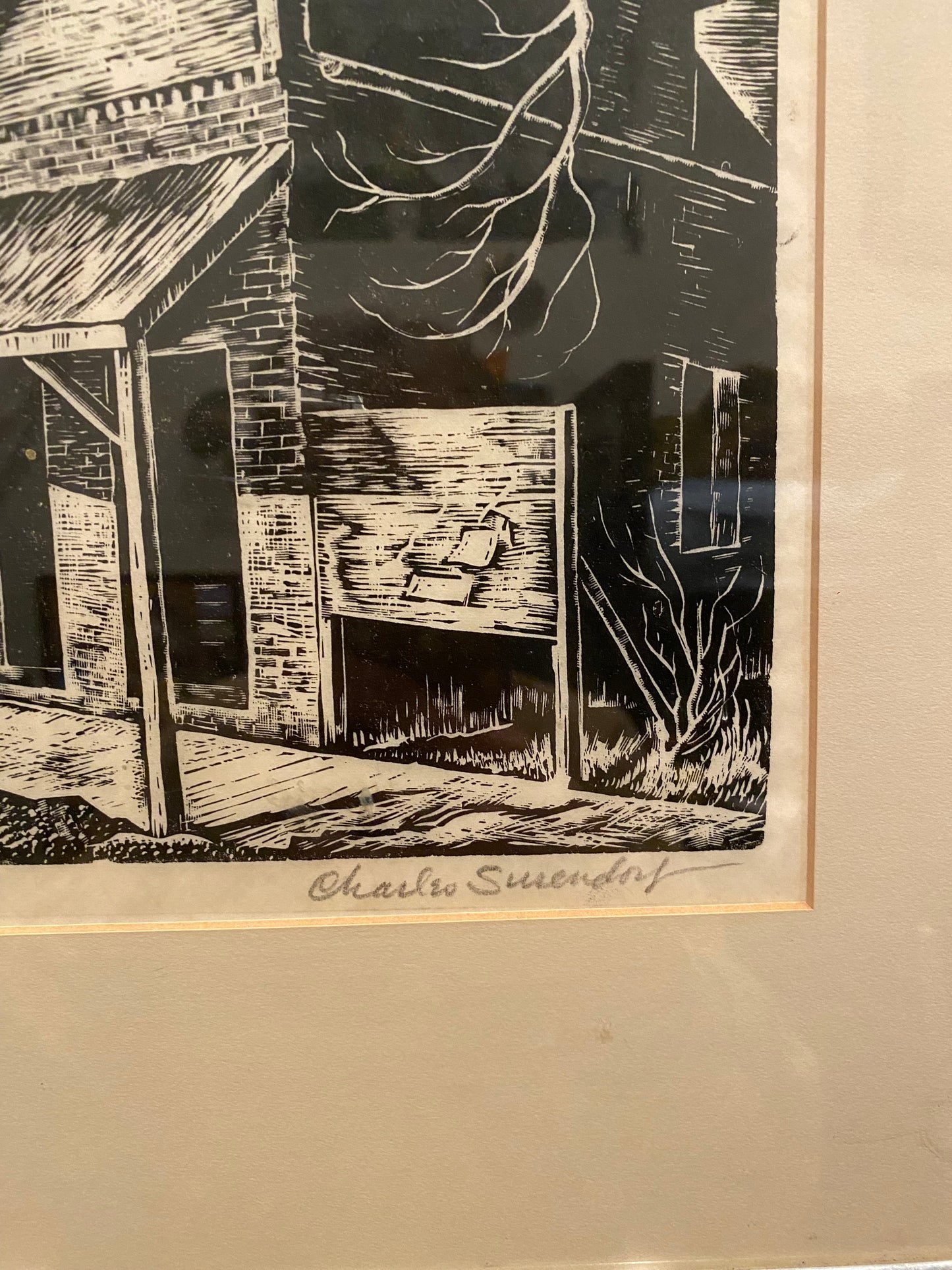 Main Street Columbia by Charles Surrendorf Block Print on Paper